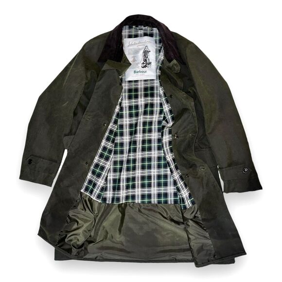 Barbour Icons Haydon Waxed Double-Breasted Coat Jacket NWT Mens Medium Olive D/C - Picture 5 of 16